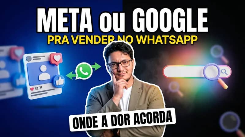 Meta Ads ou Google Ads pra vender no WhatsApp? Depende de onde a dor acorda